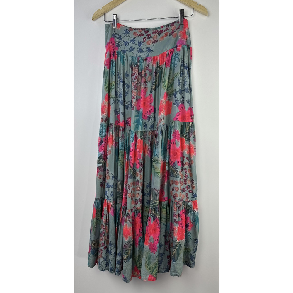 Natural Life Hanna Convertible Maxi Skirt Floral Tropical Smocked Size Medium - Picture 14 of 15